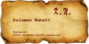 Kelemen Nanett névjegykártya